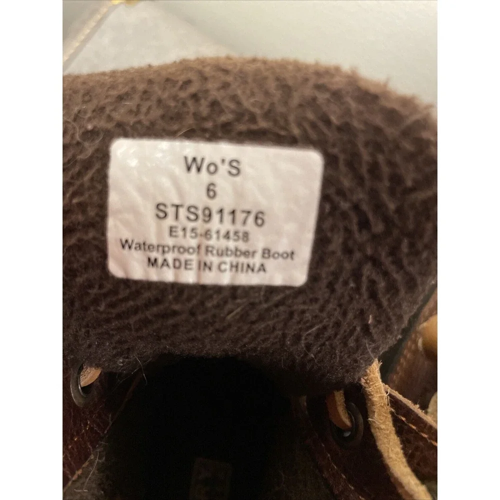 Sperry Women's Sz 6 Bootie Saltwater Duck Waterproof Rubber Brown‎ Boots Gum